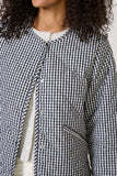 Cashel Check Collarless Quilted Jacket
