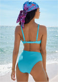 High Waist Bikini Bottom Aqua