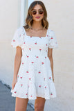 Cherry To My Cola Embroidered Ivory Dress