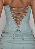 Baby Steps Embellished Mini Dress Green