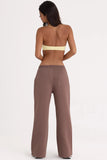 Brushed Jersey Wide Leg Joggers in Cocoa