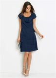Sleeveless Chiffon Mini Dark Blue
