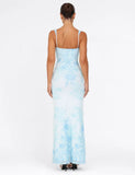 GUILIANNA FRILL MAXI DRESS BLUE FLORAL TAPESTRY