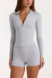 Soft Active Zip Up Jacket in Grey Marl