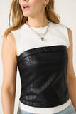 Wren Faux Leather Twofer Top