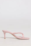 Heeled Thong Sandals in Pink