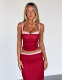 CALINE RUCHED CORSET RED