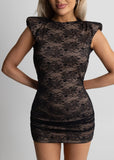 Midnight Confidence Lace Mini Dress Black