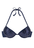Push Up Sequin Bikini Top Ultramarine Blue Sequins