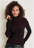 Plaited Long Sleeve Sweater Wine