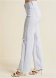 Laura Crop Wide Leg Jean White Denim