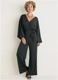 Volume Sleeve Detail Jumpsuit Jet Black