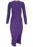 Ribbed Maxi Sweater Dress Violet Indigo