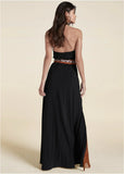 Cross Neck Halter Dress Black