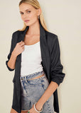 Double Breasted Blazer Jet Black