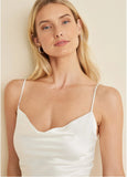 Cowl Neck Slip Dress Off White