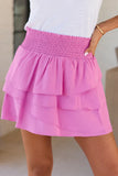 On Cloud Nine Pink Tiered Woven Skort