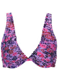 Smocked Underwire Top Ditsy Pink Purple