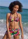 Goddess Push Up Bikini Top Polynesian Palm