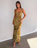 SPARROW MAXI DRESS GREEN BURNOUT