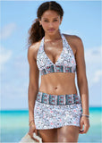 Anguilla Halter Bikini Top Lotus Flowers