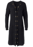 Grommet Detail Duster Black