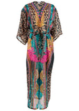 Long Kimono Cover Up Jungle Beauty