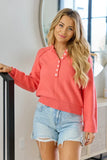 Casey Coral Henley Pullover