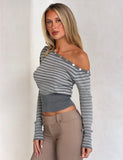 TYLA JUMPER GREY STRIPE