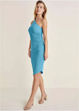 One Shoulder Dress Blue