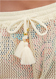 Crochet Cover Up Shorts Cream