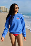 Coastal Stamps Blue Graphic Sweatshirt