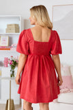 Tina Red Babydoll Mini Dress