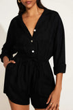 The Getaway Romper Black EcoLinen