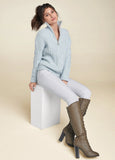 Quarter Zip Sweater Heathered Blue