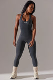 Full Length Cut Out Jumpsuit in Grey