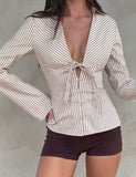 SABRINE SHIRT BEIGE STRIPE