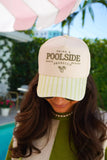 KenzKustomz Green Stripe Trucker Hat Palms Poolside