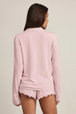 Modal Long Sleeve Pyjama Top in Baby Pink