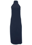 High Neck Midi Dress Navy