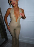 Forever Radiant Ruffle Lurex Jumpsuit Gold