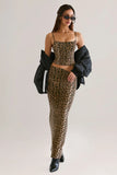 Modal Scoop Neck Tank Top in Leopard Print