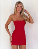 NIYA BANDAGE DRESS RED
