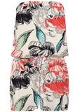 Strapless Blouson Romper Red Multi