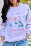 Take Me Somewhere Sunny Purple Graphic Sweatshirt
