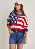 Stars And Stripes Sweater Racing Red Multi