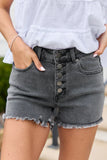My Favorite Black Button Fly Denim Shorts