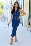 Amira Denim Midi Dress