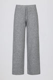 Knit Mid Rise Wide Leg Joggers in Grey