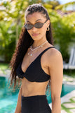 Coastal Crush Black Twist Underwire Bikini Top